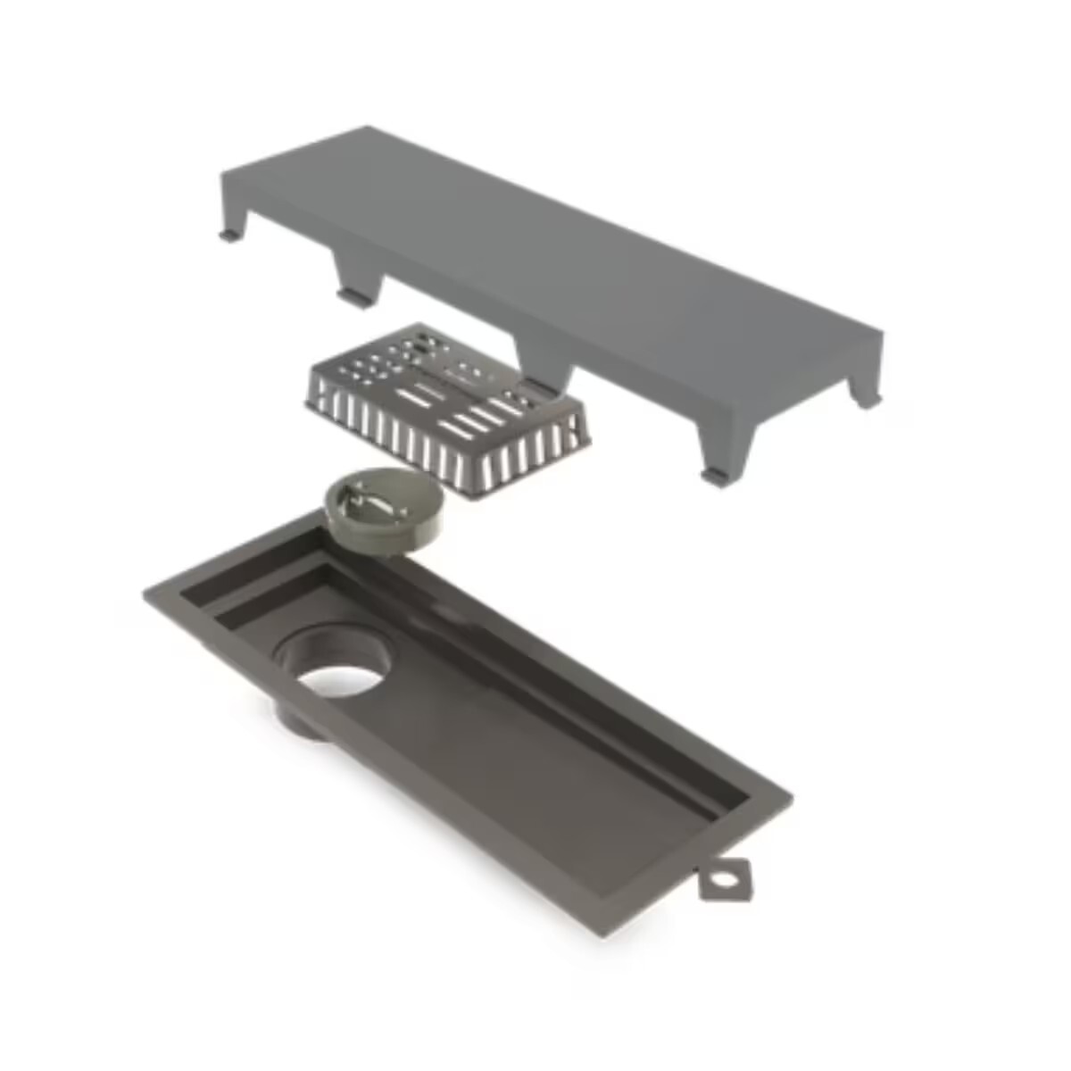 Novii Receptaculo Pvc Tapa Gris Perforada 25cm 