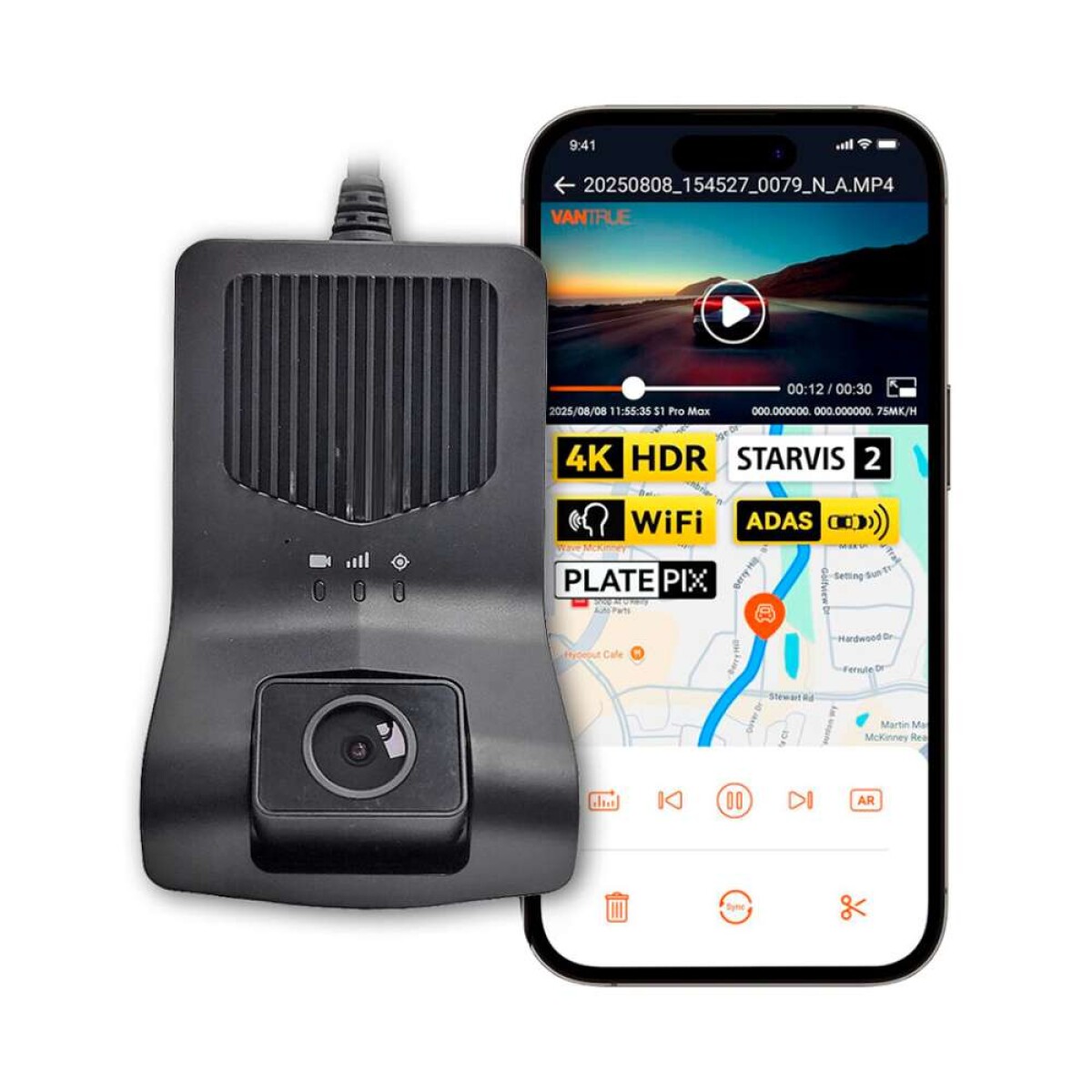 Smart Dash Cam Para Auto 4G - 3 Camaras (Frontal/ Interior / Trasera) 