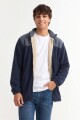 Campera de polar con corderito AZUL