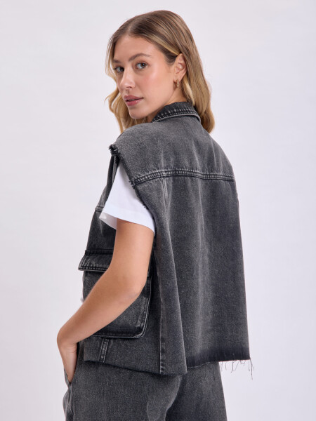 Chaleco jean Negro