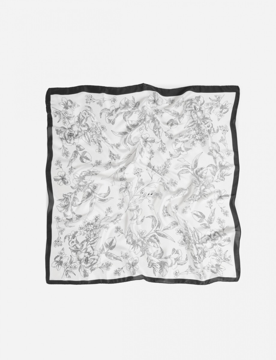 Pañuelo estampa floral bicolor - crudo 