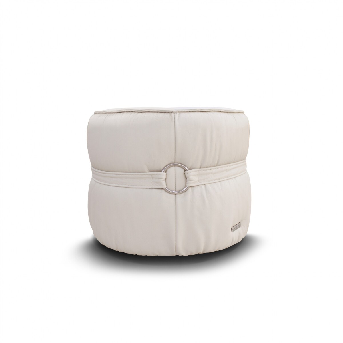 Puff 100% Cuero - Ava - Beige 
