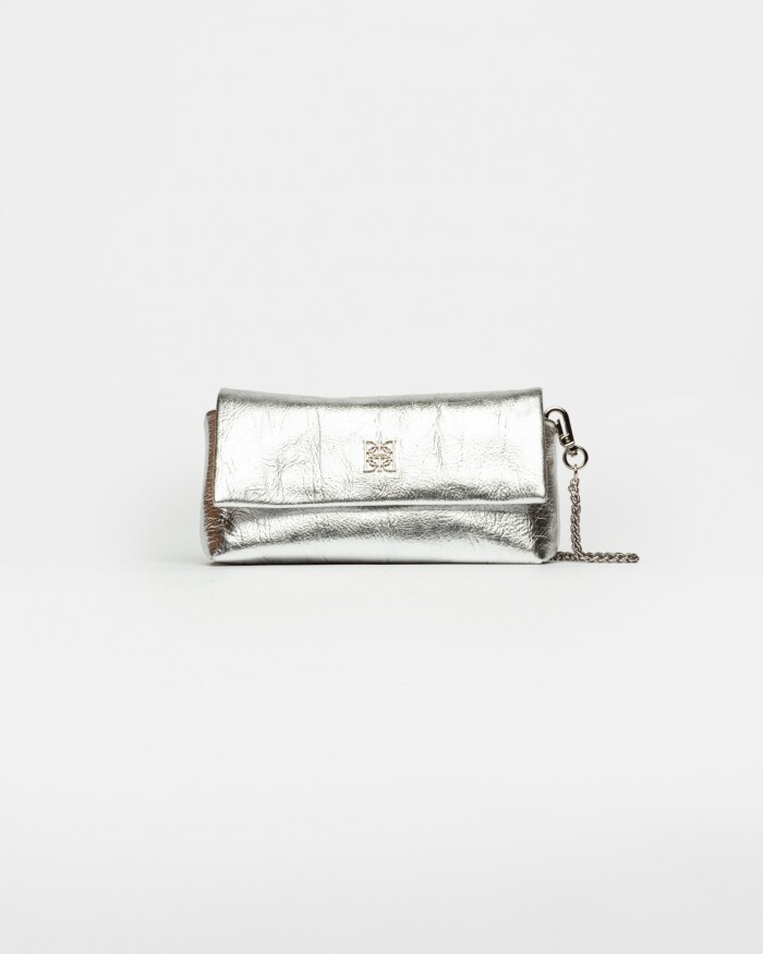 Mini bag Porto en cuero arrugado Metalizado