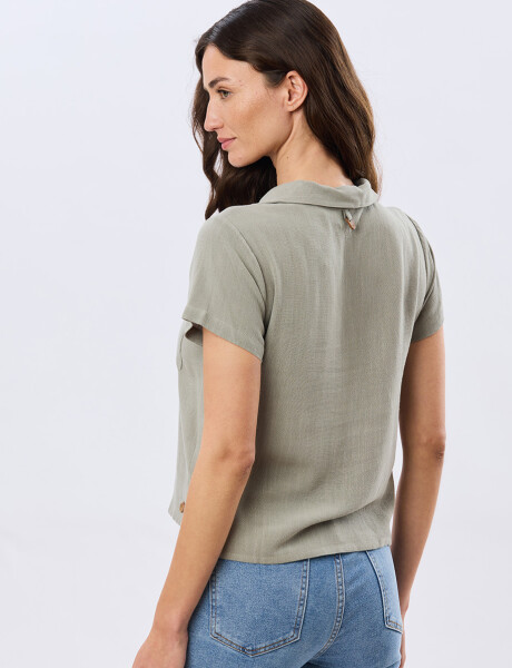 CAMISA DE LINO LISA Verde