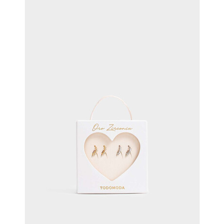 Aros Argollas Set Premium Silver Combinacion Bicolor