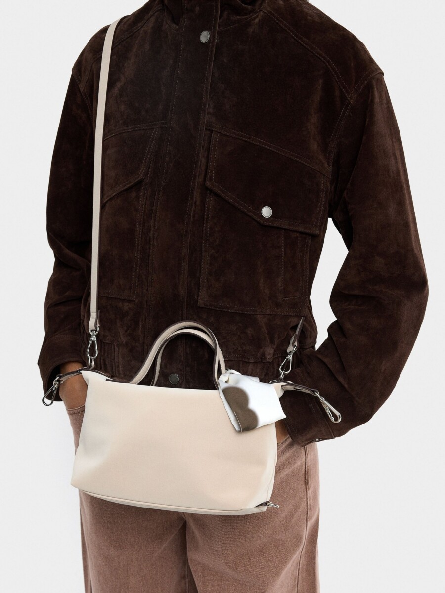 Bolso Tote De Textura Suave crudo