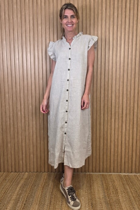 Vestido Malibu Lino Beige Melange