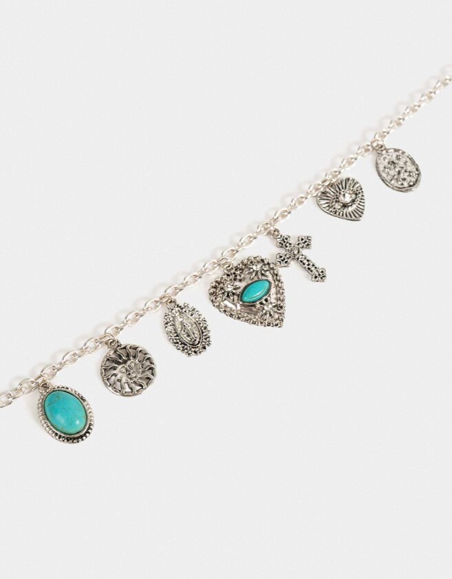 Collares Cortos Religioso Collar Corto Multidijes Antique Silver - Plateado Antique Silver