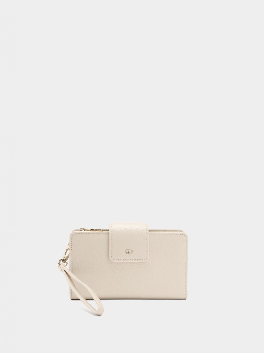 Cartera Con Bolsillo Para Móvil - beige 
