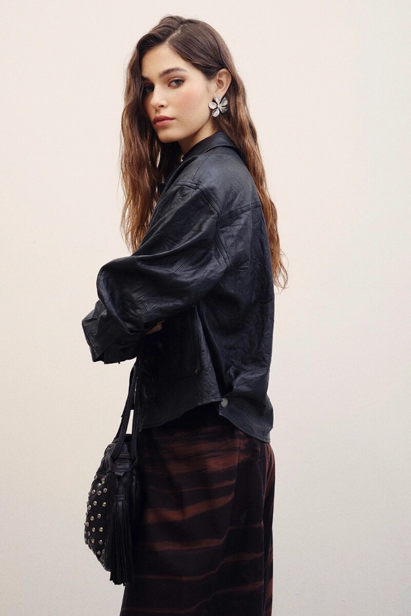 CAMISA EMILIA CUERO Negro