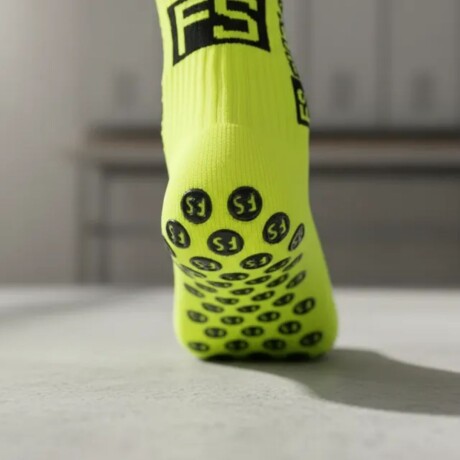 Par de Medias Deportivas Antideslizantes para Fútbol FS Amarillas