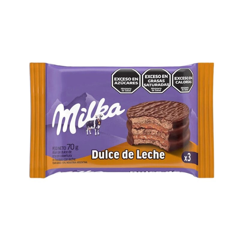 Milka Alfajor Triple Dulce De Leche 70g Milka Alfajor Triple Dulce De Leche 70g