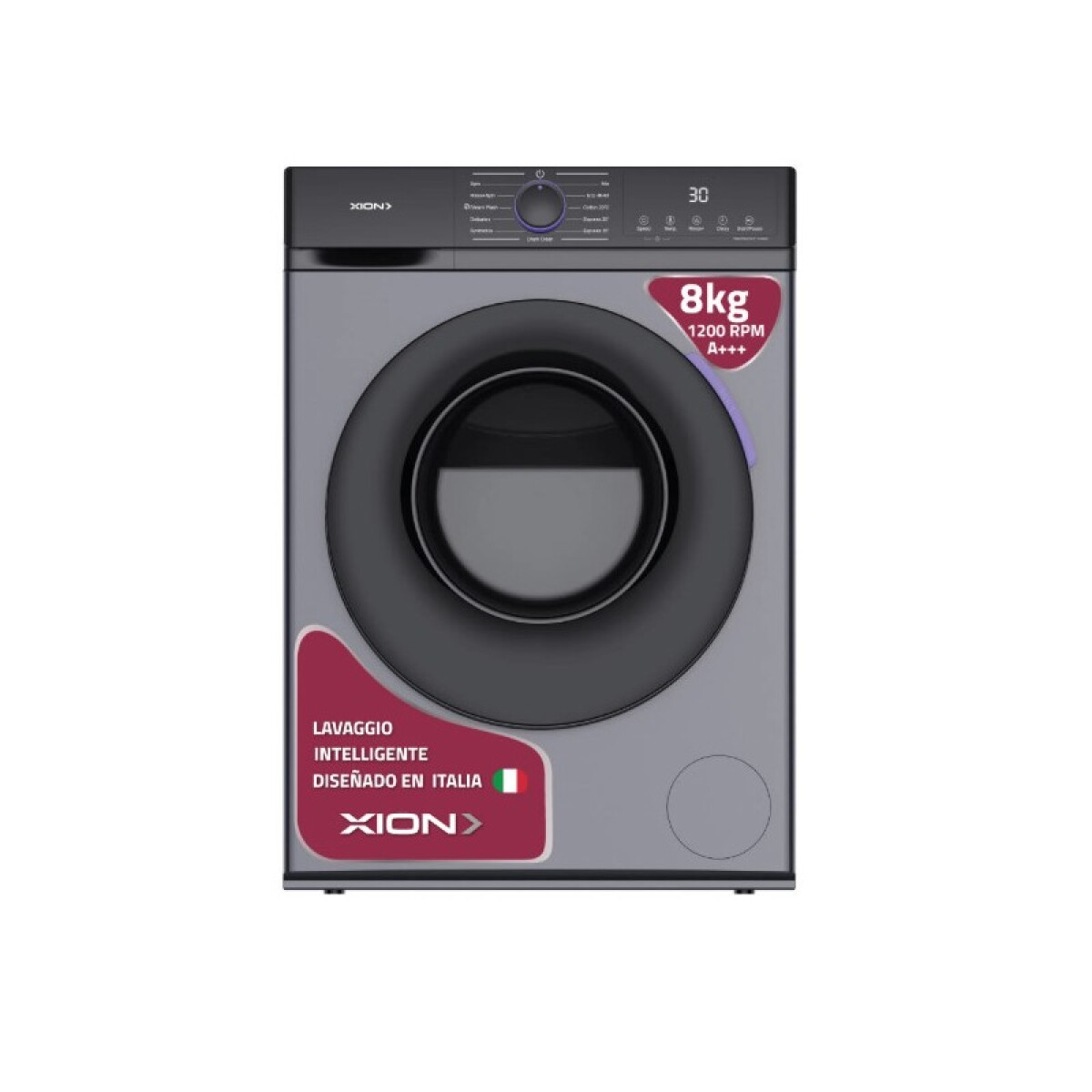 LAVARROPAS XION 8 KG CARGA FONTAL 1200 RPM. INOX. INVERTER 