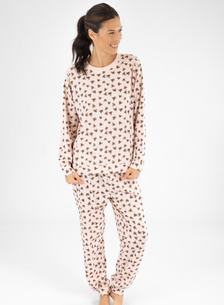 Pijama flor leopard Lila