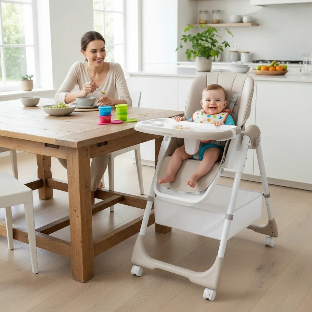 Silla de comer SPICY KIKKABOO beige