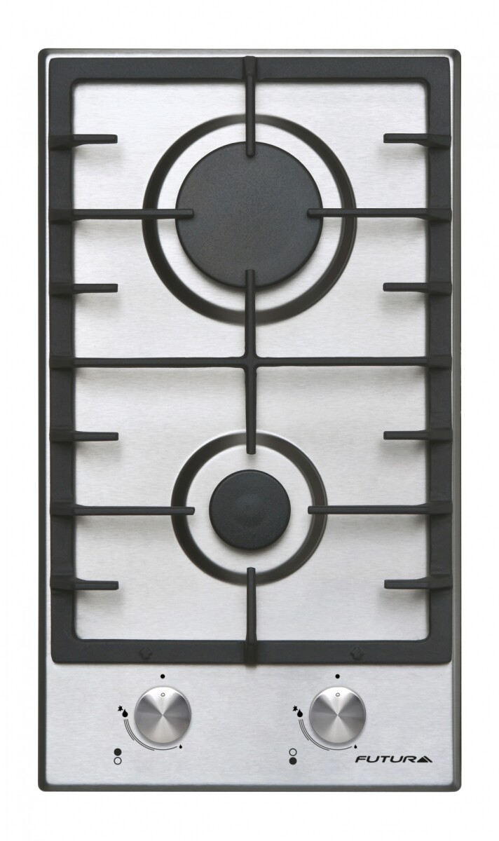 Anafe Futura a gas inox 2 quemadores 