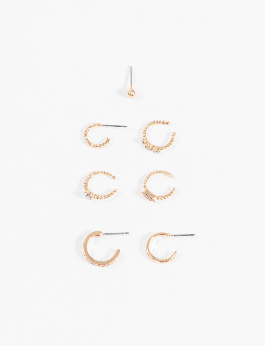 Set earcuff strass - dorado 