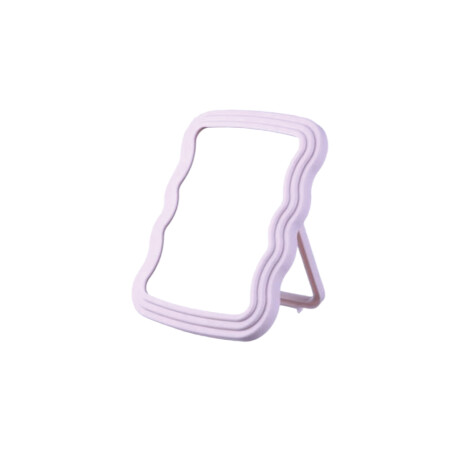 Espejo color pastel ondeado con soporte trasero Lila