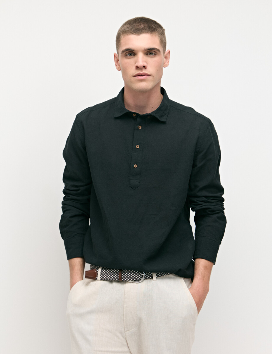 012766 CAMISA LINO WIN Negro