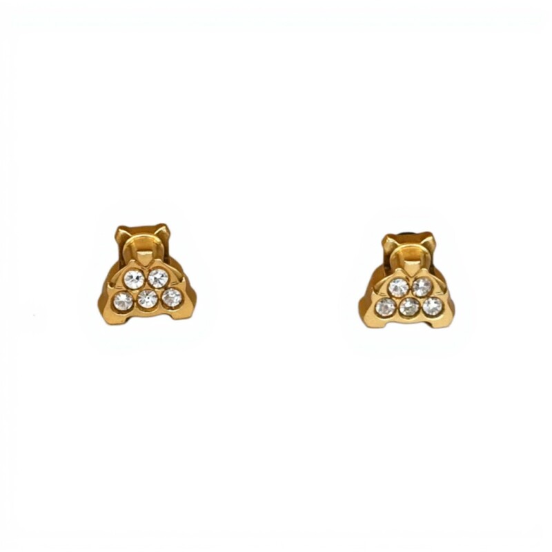 Caravanas Osos oro - Oro bajo - Zirconia - CA8142 conpiedra