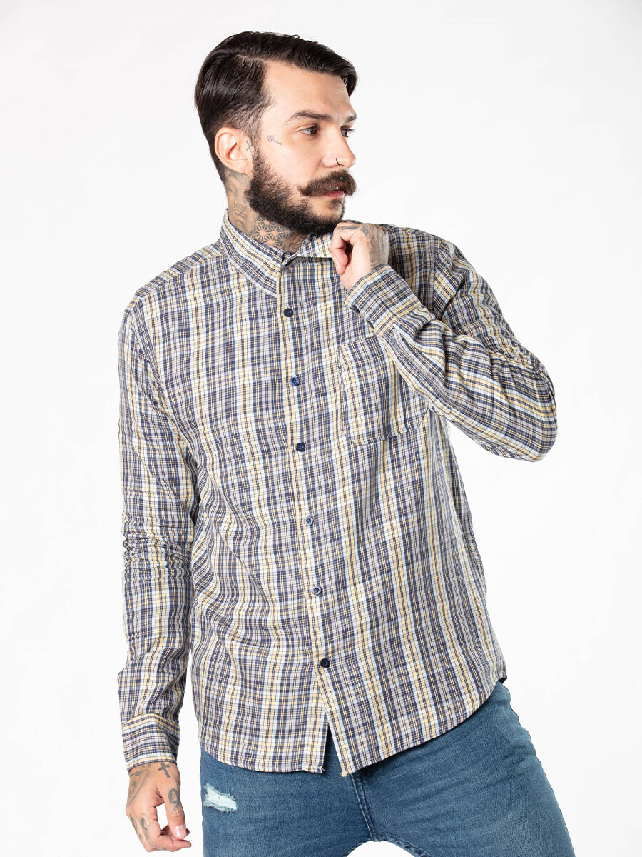 CAMISA ML MEMOVE 29 - Azul Cuadro 