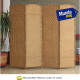 Biombo Separador Ambiente 4 Hojas Madera Moderno Natural Marrón