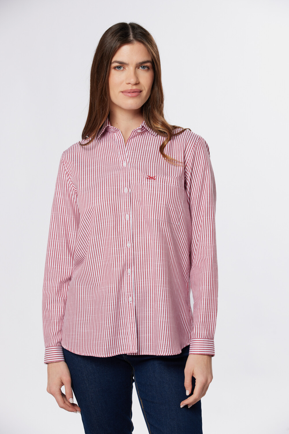 CAMISA HOLGADA RAYADA Rojo