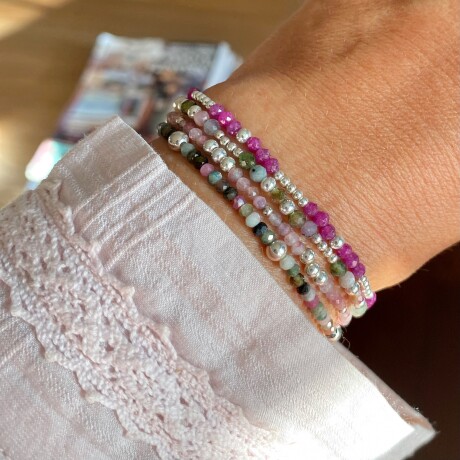 Pulsera RUBI en plata 925 y piedras naturales Pulsera RUBI en plata 925 y piedras naturales