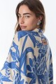Camisa Azorella Flores Azul