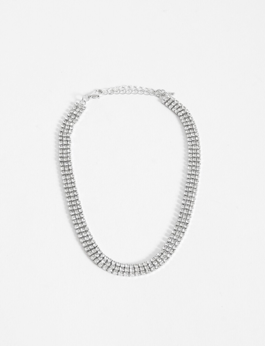 Chocker strass - plateado 