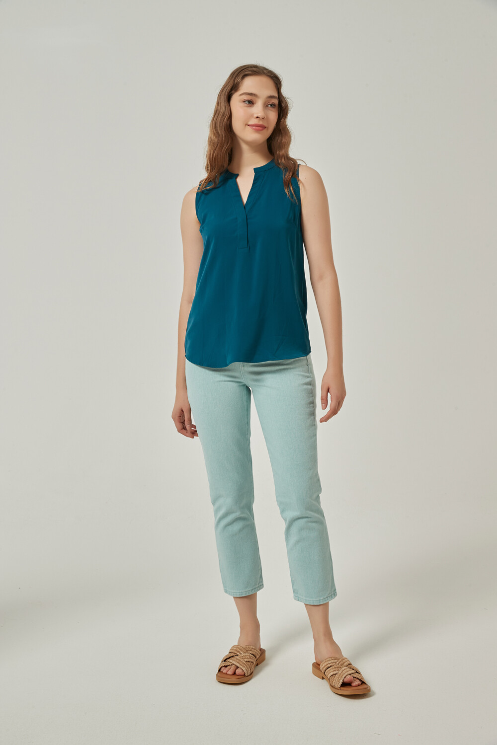 Musculosa Dolly Verde Azulado