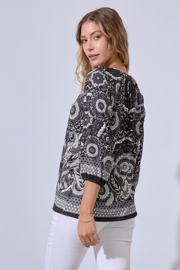 Blusa Printed NEGRO/BLANCO