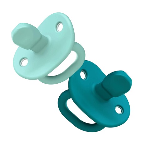 Setx2 Chupetes mordillo silicona punta diamante verde/aqua
