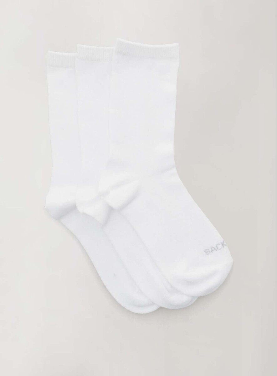 Pack x3 crew lisas niños jk - Blanco 