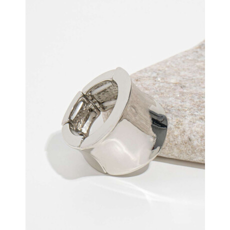 Anillos Medianos y Grandes Metal Plateado Rodio