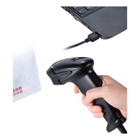 Lector de código de barras USB Scanner con soporte 1d Negro
