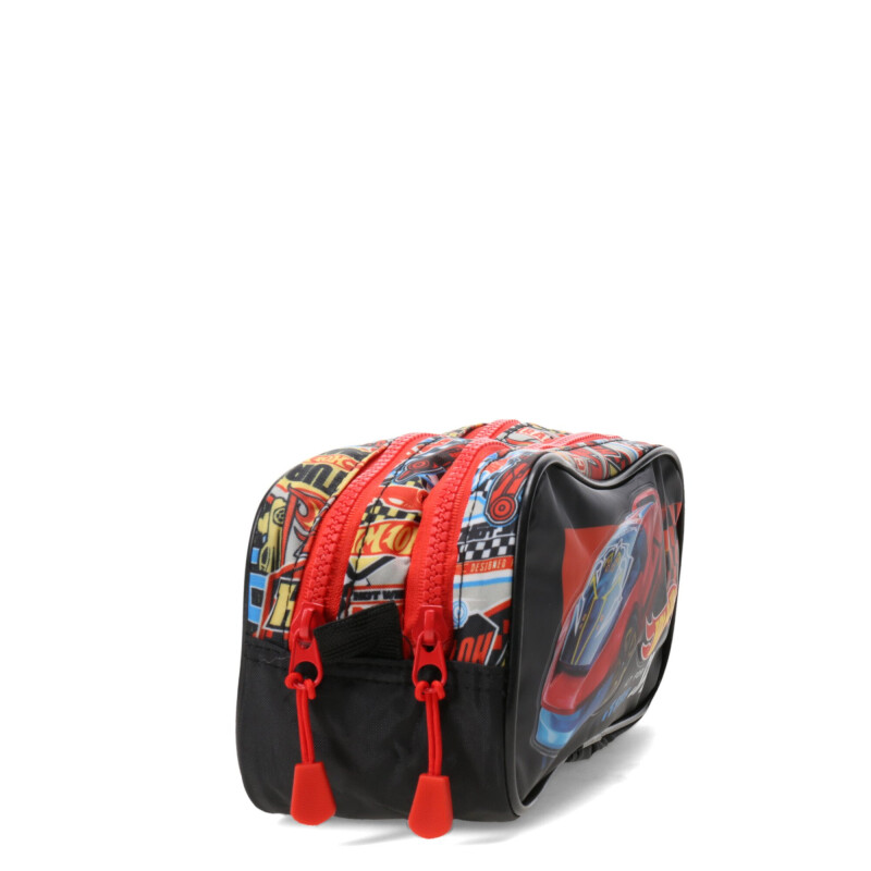 Cartuchera Hot Wheels Built For Speed Negro - Rojo