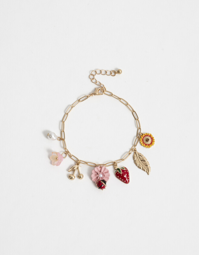 Pulseras Flexibles Flores Pulseras De Flores - Dorado