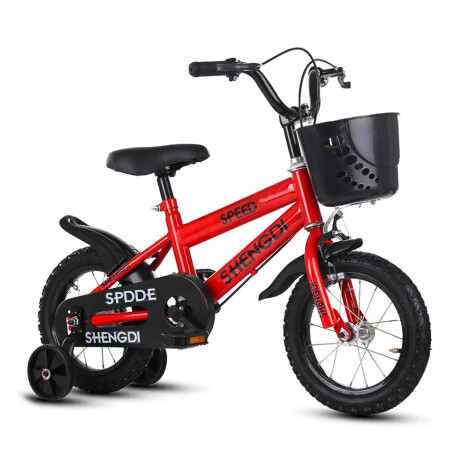 Bicicleta Infantil Rodado 16 Canasto y Ruedas Entrenamiento Rojo