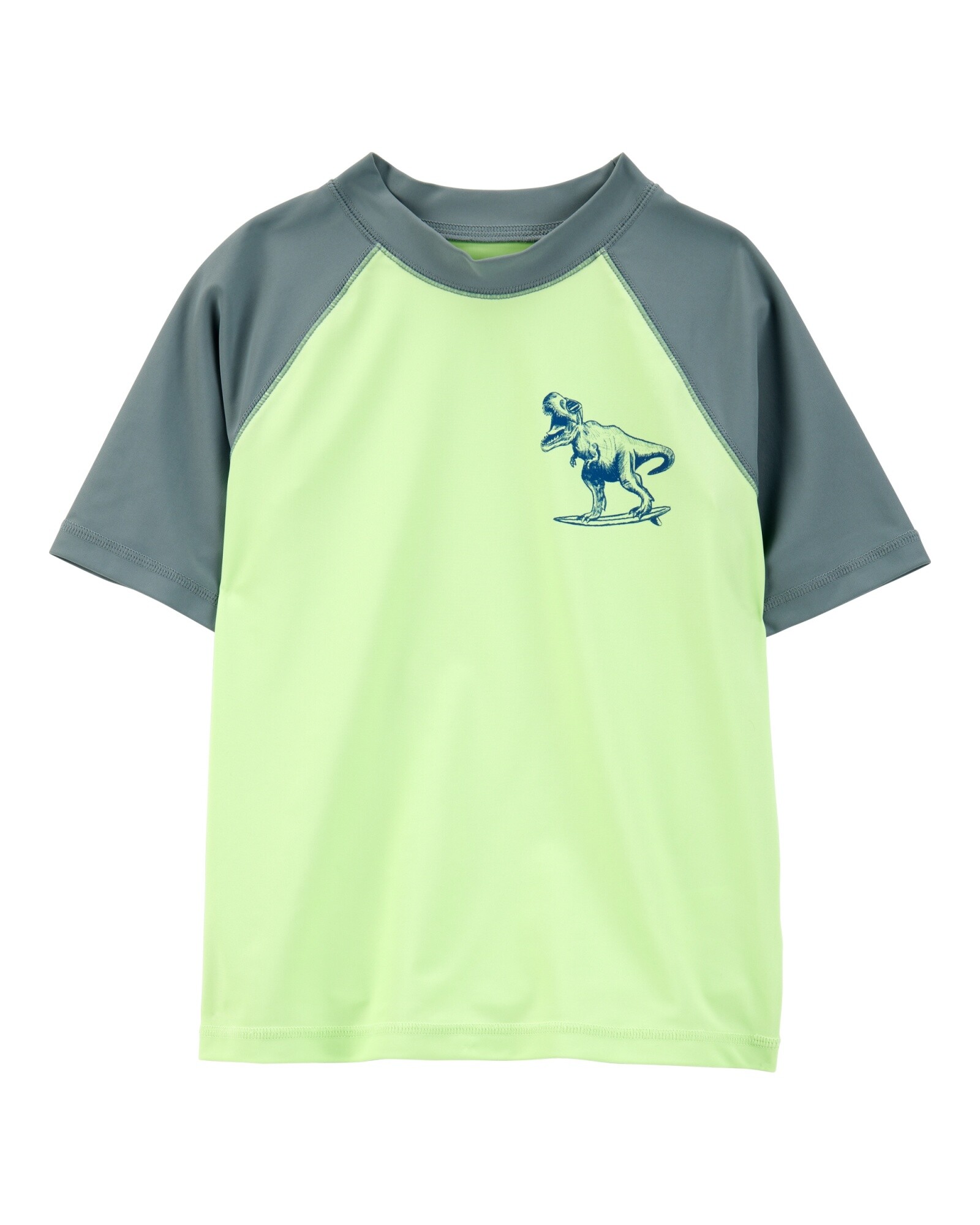 Remera de baño manga corta con protección UPF 50+, estampa dino Sin color