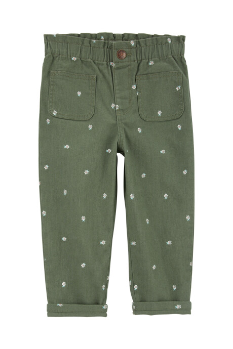 Pantalón de sarga, diseño floral Pantalón de sarga, diseño floral