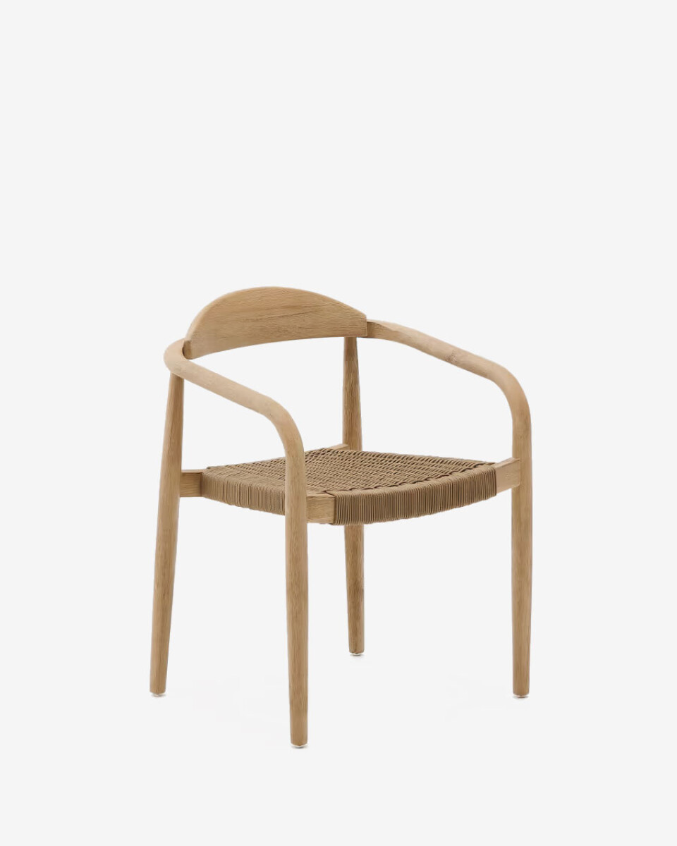 Silla Nina madera maciza - de acacia y cuerda beige 