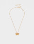 Cadena Corta con Dije Mariposas Cadena Con Dije De Mariposa - Dorado