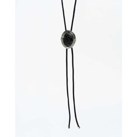 Collar Largo Piedra Vintage Plateado