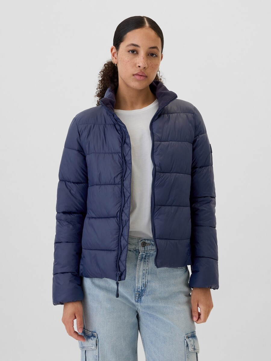 Campera Puffer Logo Gap Mujer - Navy Uniform 
