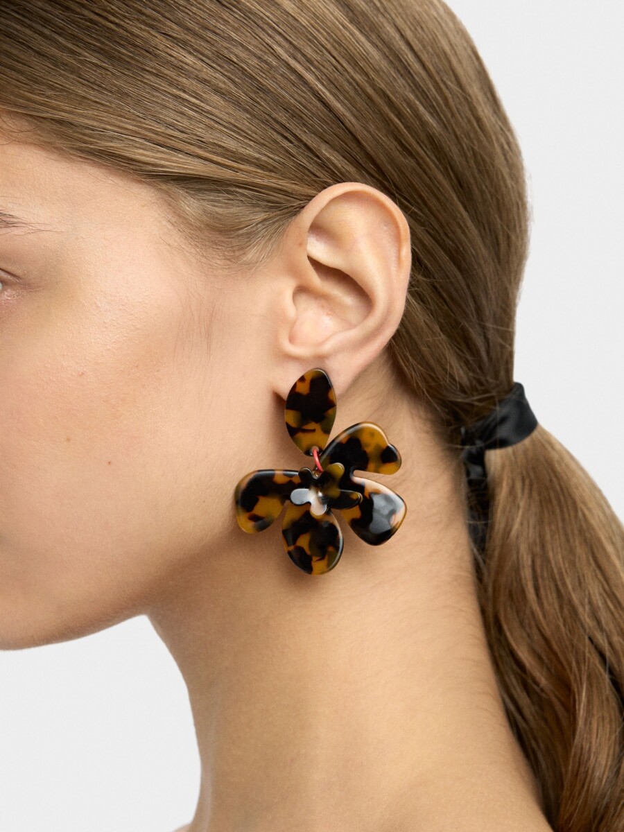 Pendientes De Flores Efecto Carey multicolor