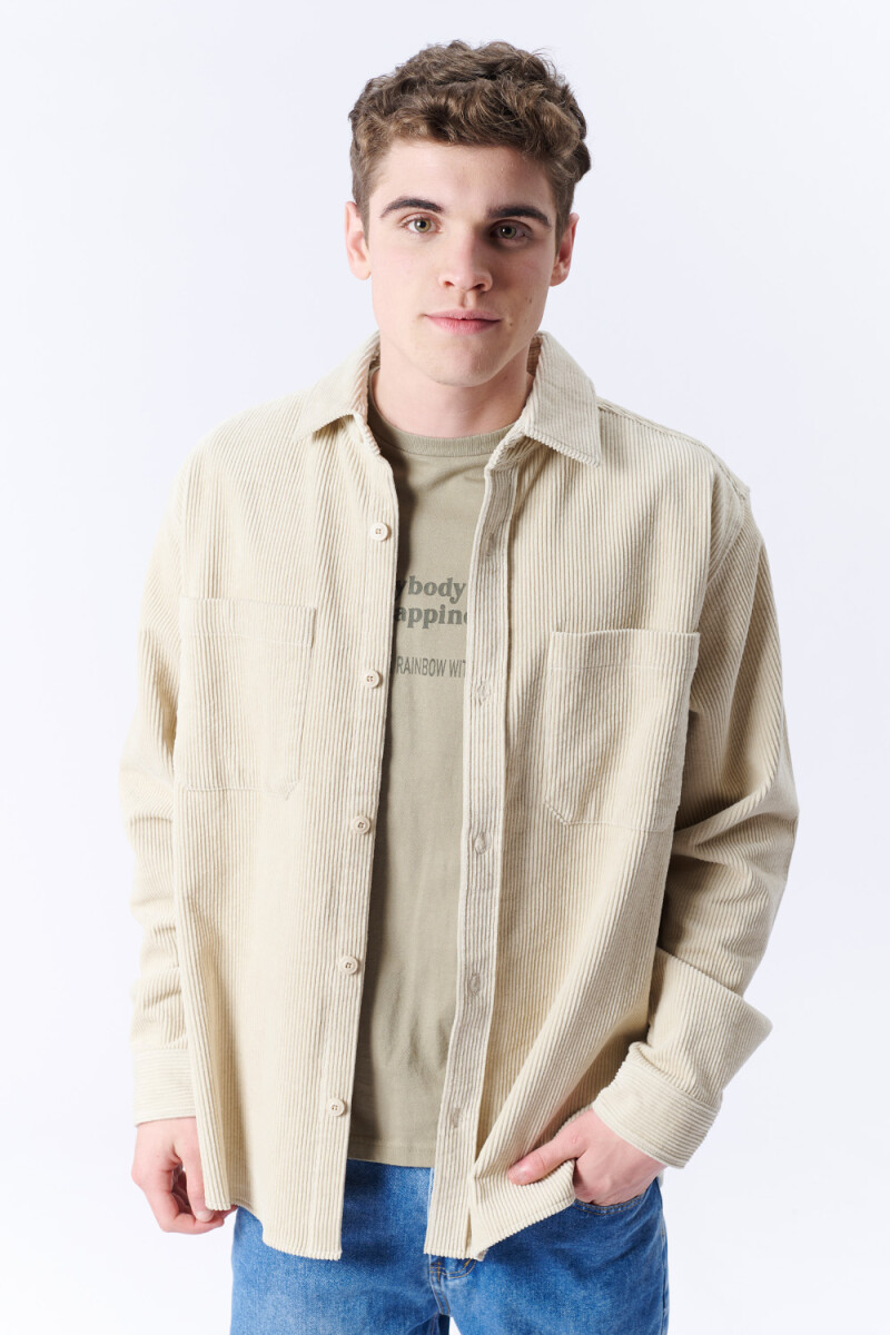 Sobrecamisa de pana - Beige 