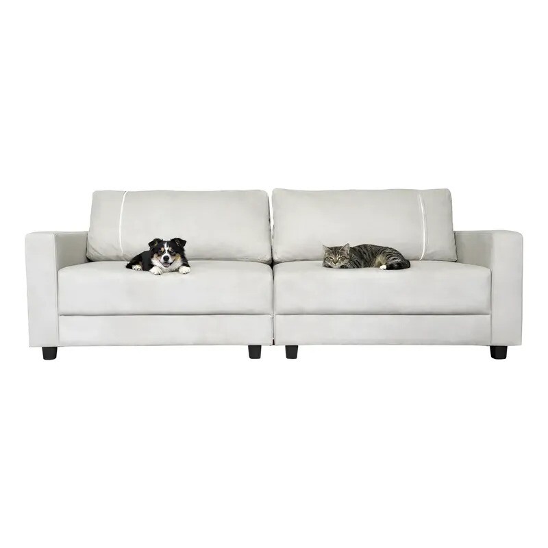 Sofá 4 Cuerpos - Tela Pet Friendly Beige Sofá 4 Cuerpos - Tela Pet Friendly Beige