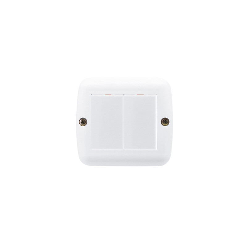 CAJA EXTERIOR CON 2 INTERRUPTORES UNIPOLARES ATENEA Caja Exterior con 2 Interruptores Unipolares Atenea Blanco