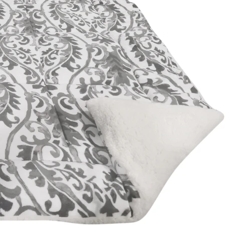 Acolchado King Size Terciopelo con Corderito Richmond 240 x 260 cm GRIS